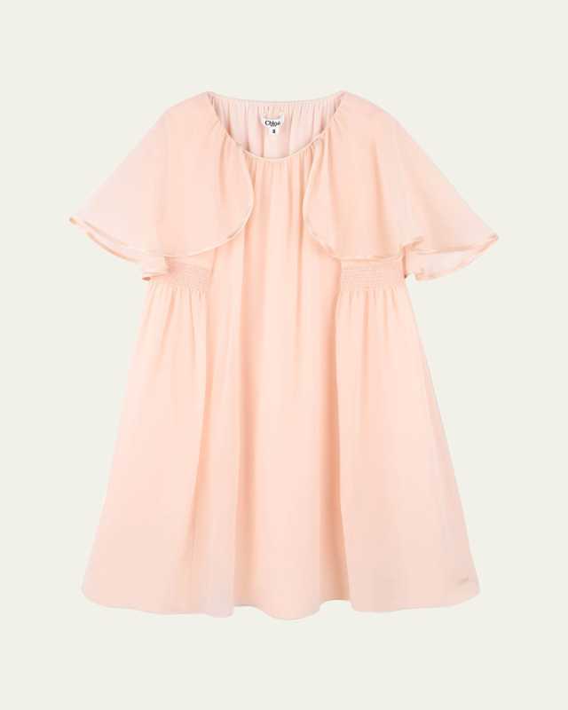 Girl's Silk Cape Dress, Size 4-6